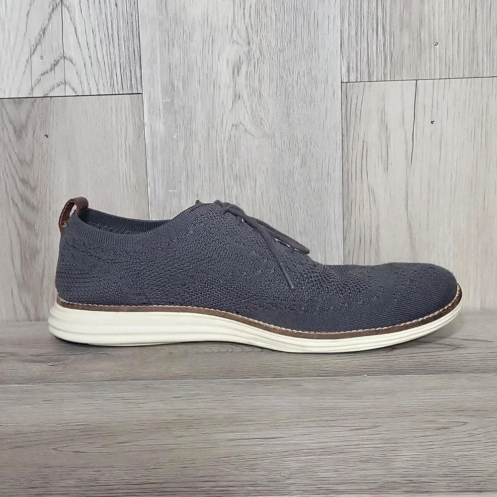Cole Haan Original Grand Grey‎ Fabric Leather Lace Up Oxford Shoes Mens 9.5